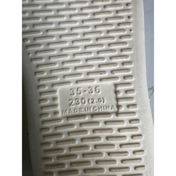 White Slip-On Slides Sandals Shoes Size 5/35-36 Non-Slip Open-Toe Unisex Summer - Picture 4 of 4